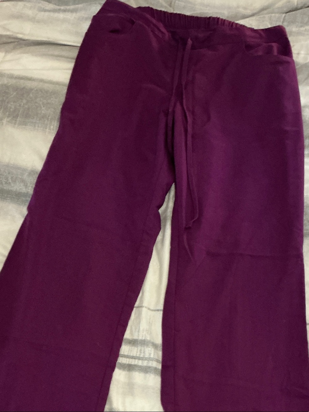 Grey's Anatomy Wide-Leg Pull-On Scrubs in Plum